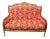 French Louis XVI Style Gold Red Upholstered Settee Sofa Loveseat Decorator Chair For Sale