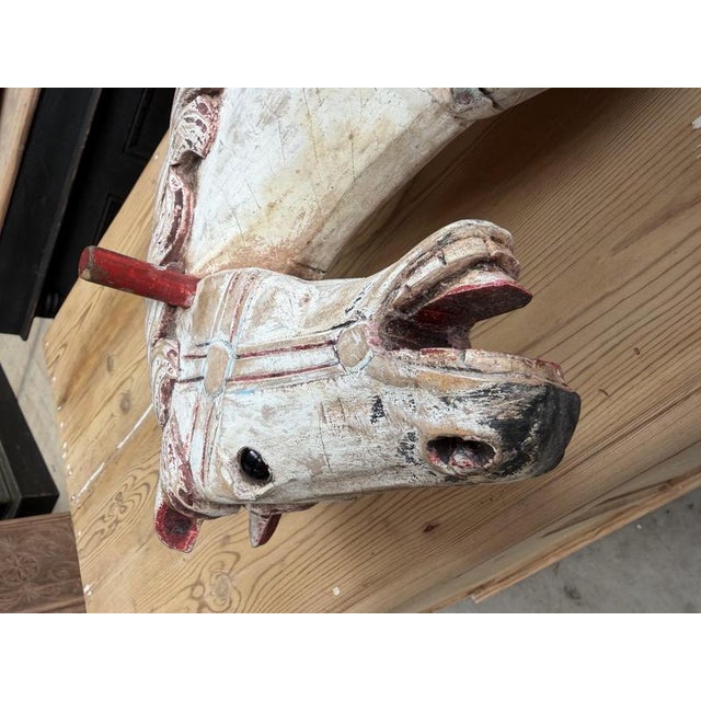 Antique Carved Wooden Horse For Sale - Image 11 of 15