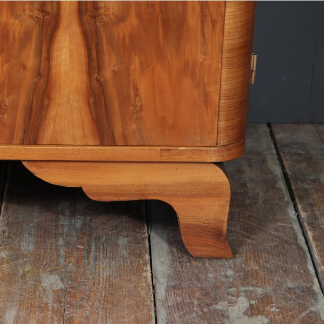 Art Deco French Walnut Two-Door Figured Buffet, 1930 For Sale - Image 9 of 16