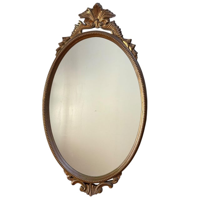 Vintage French Gilded Wooden Mirror, 1959 For Sale - Image 6 of 6