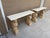 Late 20th Century Pair of Neoclassical Travertine Top Consoles With Winged Figural Bases For Sale In South Bend - Image 6 of 15