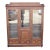 Antique Eastlake Victorian Walnut Wavy Glass Triple Bookcase Display Cabinet For Sale
