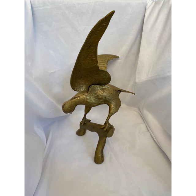Vintage Brass Eagle Statue, Mid-Century Americana Federal Style For Sale - Image 4 of 5