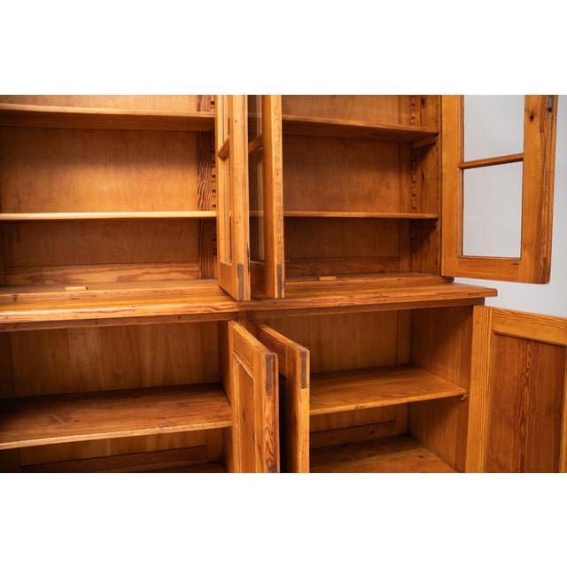 Vintage Polish Monumental Pine Bookcase, 1930s For Sale - Image 14 of 16
