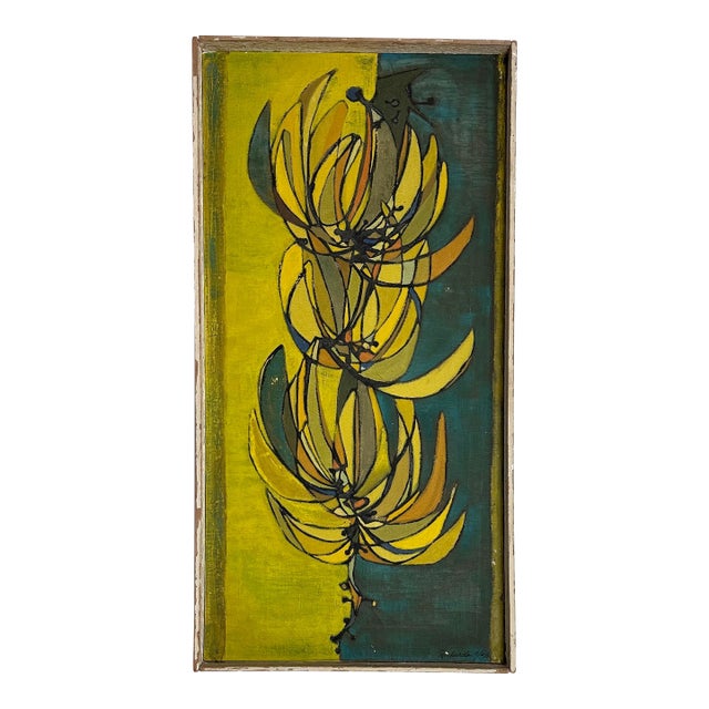 1950 Mid-Century Banana Bunch Original Painting, Richards For Sale