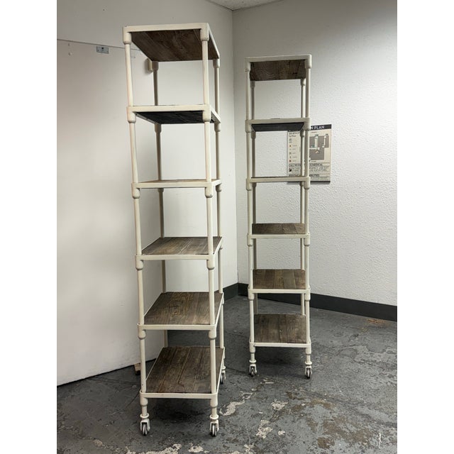 Restoration Hardware Luay Al-Rawi for Restoration Hardware Dutch Industrial Narrow Single Shelving, Pair For Sale - Image 4 of 12