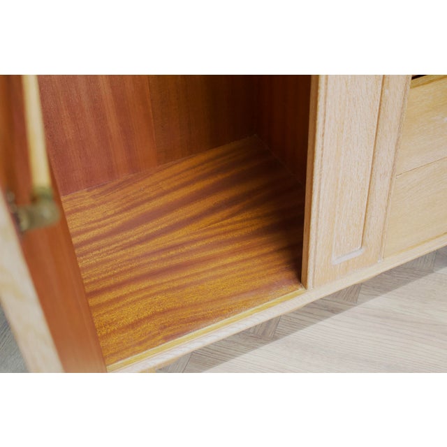 Mid-Century Limed Oak Compact Wardrobe, 1950s For Sale - Image 9 of 11