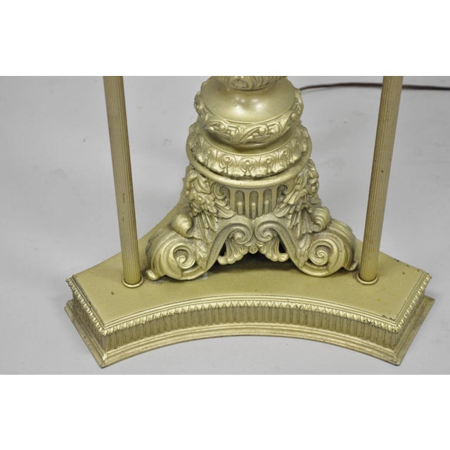Metal Vintage Victorian Lighted Podium Metal Column Pedestal Base Lectern Book Stand For Sale - Image 7 of 18
