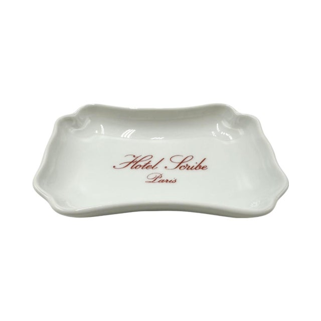 Ceramic Vintage 5-Star Hotel Scribe Paris Ashtray Dish Porcelain France For Sale - Image 7 of 12