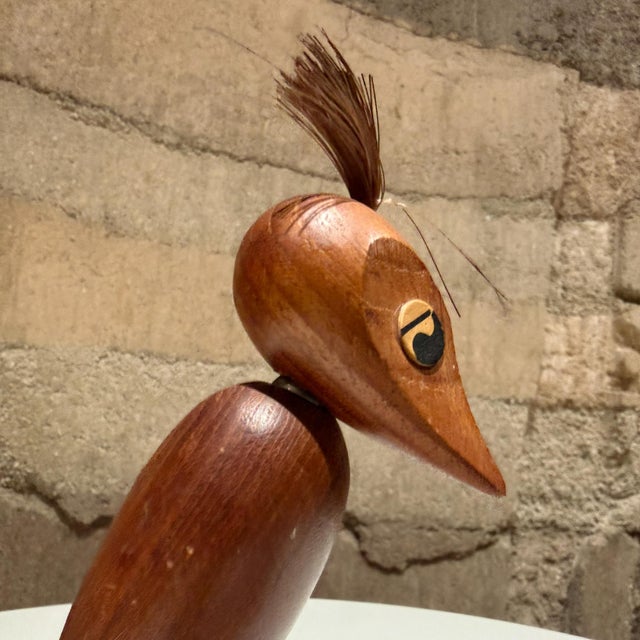 For your consideration, a vintage Mid-Century Modern Danish teak wood bird designed to function as both a corkscrew and...