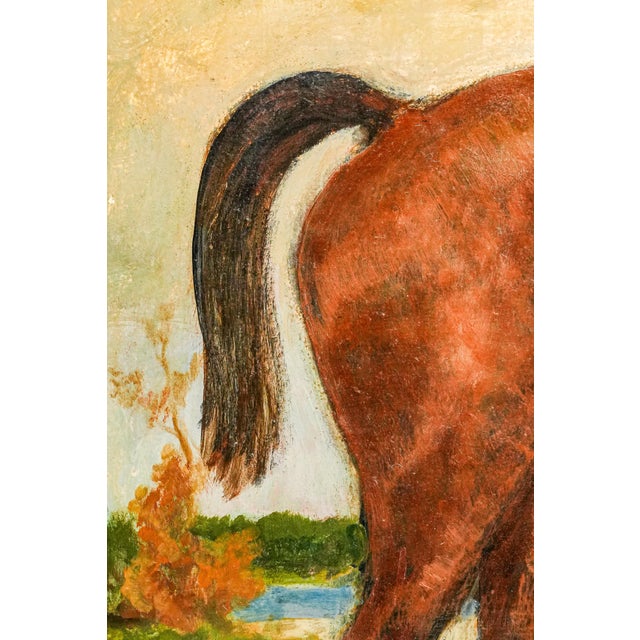 Charming Portrait Man on Horse Equestrian Impressionist Antique Oil Painting For Sale - Image 12 of 17