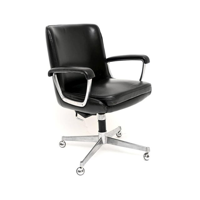 Vintage Leather and Chrome Swivel Desk Chair, 1970 For Sale - Image 11 of 11