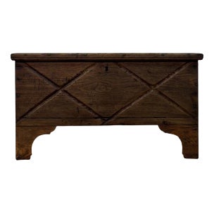Small 19th Century Chest in Chestnut with Diamond Motifs For Sale