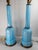 We are selling this stunning pair of French Opaline glass type table lamps. These table lamps have the most striking sky...