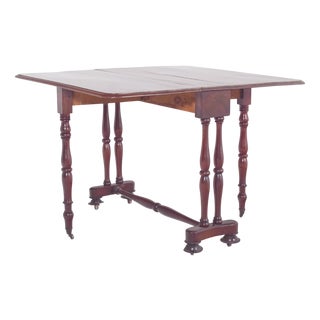 European Flip Flap Table with Turned Legs For Sale