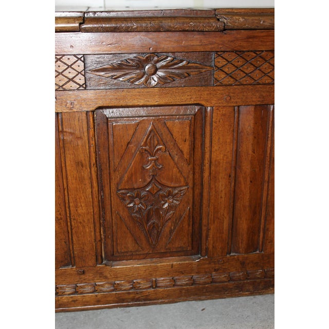Oak Chest Bench, 18th Century For Sale - Image 13 of 15