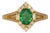 Colombian Emerald Ring With Earth Mined Diamond Accents: Solid 14k Gold, Size 6.75 For Sale