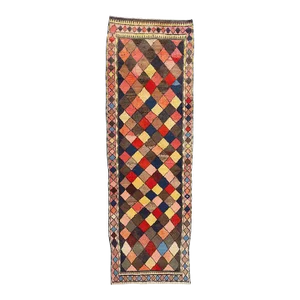 Vintage Persian Lori Harlequin Diamond Rug - 03'07 X 11'01