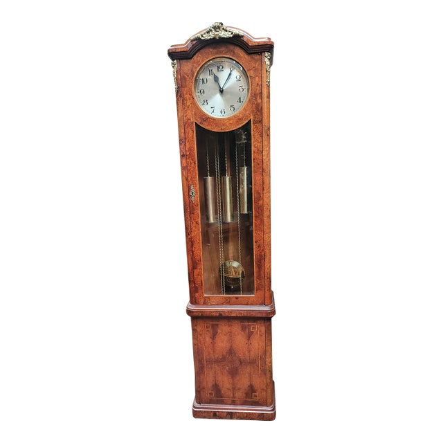 1920s French Grandfather Clock Westminster Chime Louis XVI Kienzel Clock Maker For Sale