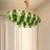 Dark Green Contemporary Light and Dark Green “Poliedri” Murano Glass Chandelier by SimoEng For Sale - Image 8 of 11
