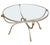 French French Mid-Century Round Coffee or Low Table With Steel Base and Glass Top For Sale - Image 3 of 14