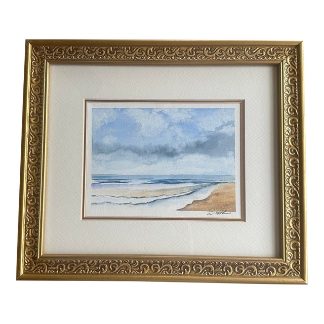 “Quiet Tide” Framed Original Coastal Watercolor by Nancy Smith For Sale