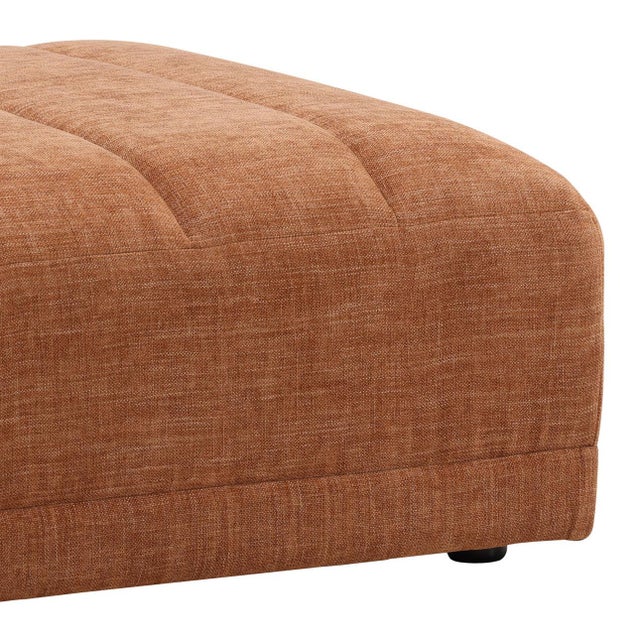 Contemporary Terra Cotta Upholstered Ottoman For Sale - Image 3 of 4