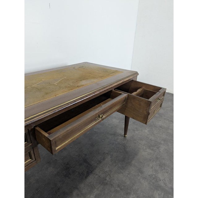 Wood Late 19th Century Louis XVI Flat Desk in Mahogany For Sale - Image 7 of 9