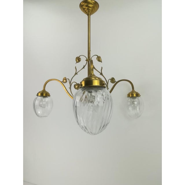 1920s Art Nouveau Floral Chandelier, 1920s For Sale - Image 5 of 10