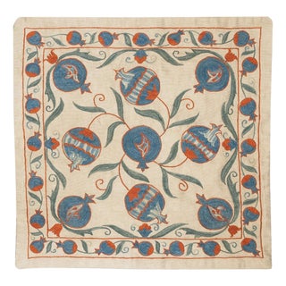 20"x20" All Silk Embroidered Cushion Cover. Handmade Pillowcase. New Toss Pillow For Sale