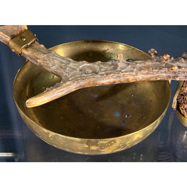 Antique Brass and Antler Cigar Ashtray Catchall Black Forest Hunting Lodge Style For Sale In Providence - Image 6 of 10