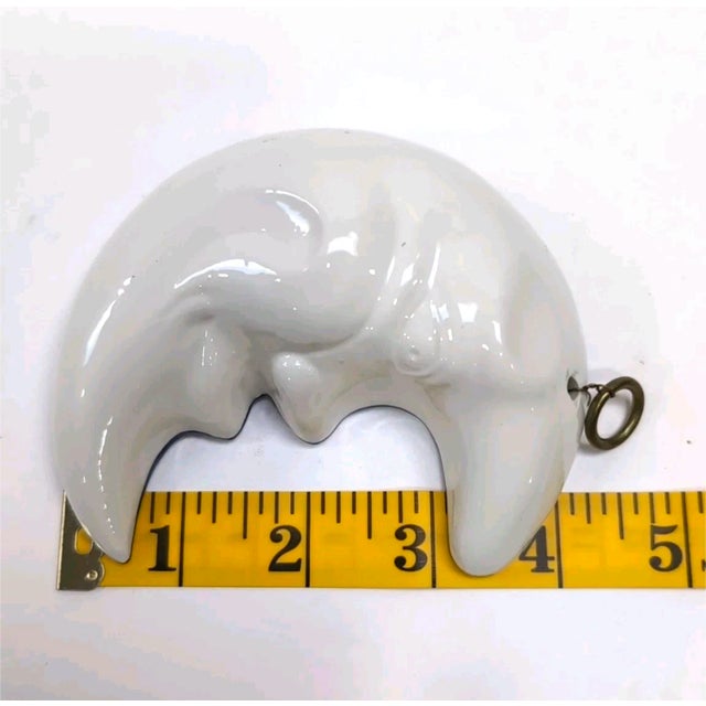 VTG Pair Celestial Ceramic Crescent Moon Faces Abc Bassano Italy Wall Hanging For Sale In San Diego - Image 6 of 7