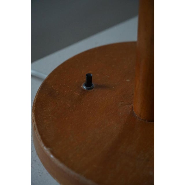 Early 20th Century Art Deco Danish Wooden Table Lamp with Floral Shade, 1920s For Sale - Image 10 of 18