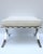 Metal Mies Barcelona Style White Leather Stool Ottoman Bench For Sale - Image 7 of 10