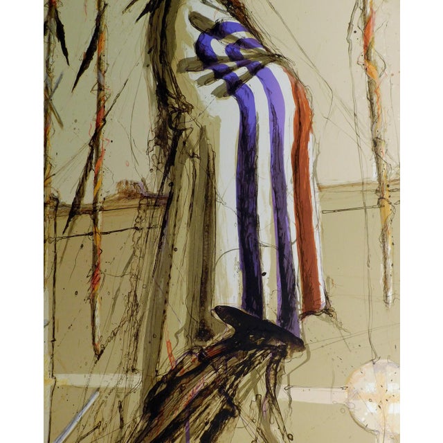 1990s Larry Fodor "Ceremonial" Hand Signed & Numbered Limited Edition Lithograph For Sale - Image 5 of 7