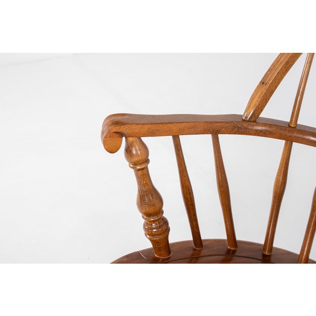 Wood Vintage Windsor Armchair in Solid Wood, 1960s For Sale - Image 7 of 14