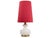 A stunning Peill & Putzler design! This lamp has a milk glass base, and the original raspberry red lampshade. The lamp has...
