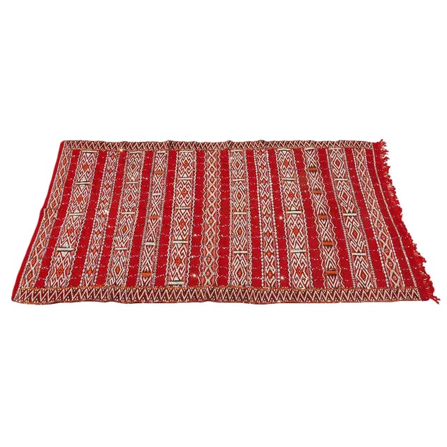 Moroccan Tribal Wedding Rug With Sequins North Africa For Sale