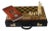 Geometric Marquetry Chess & Backgammon Set, Black, Red and Gold, One-of-One For Sale