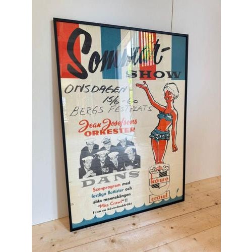 Vintage Summer Show Poster, Sweden For Sale - Image 4 of 4