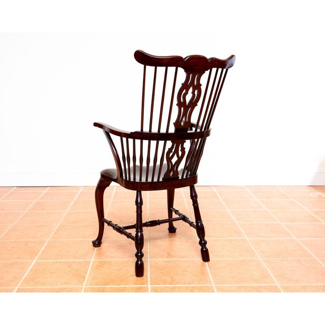 19th Century Antique Georgian Revival Victorian Windsor Chair Thames Valley in Mahogany, 1890 For Sale - Image 5 of 18
