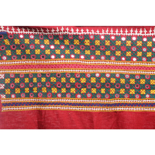 Vintage Indian Large Shisha Embroidered Mirrors Tapestry Banner Chairish