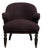1880-1889 France Deep Aubergine Plum Tufted Barrel-Back Accent Chair For Sale