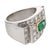Retro Style 1.38 Carat Emerald Diamond Platinum Tank Ring, Size 7.5 For Sale - Image 4 of 6