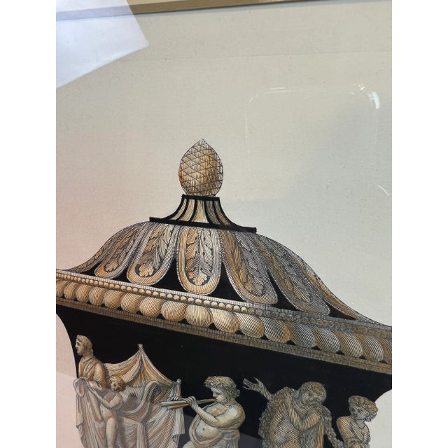1990s "Vaso Antico Villa Giustiniani" Italian Hand Etched Engraving, Framed For Sale - Image 10 of 13