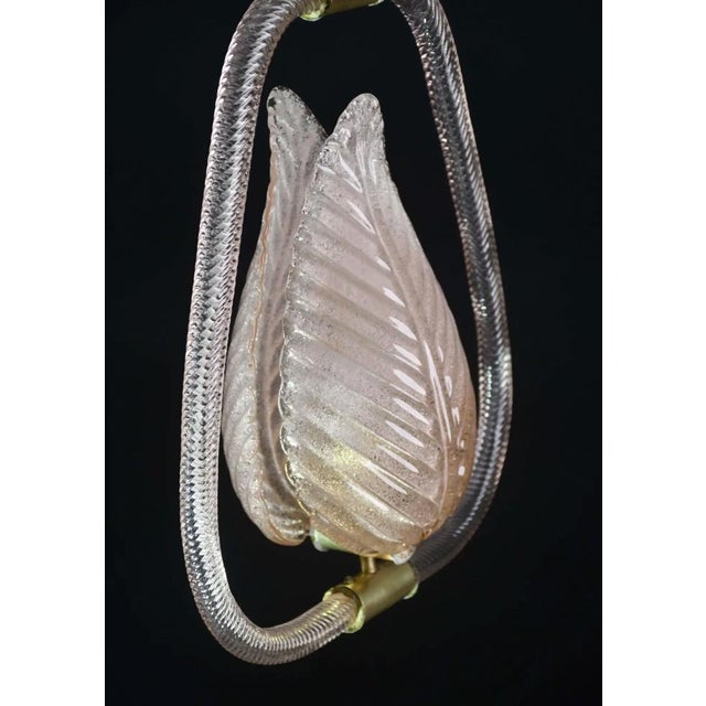 Pink 1950s Pink and Trasparent Murano Glass Chandelier by Barovier E Toso - Set of 2 For Sale - Image 8 of 18