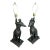 1990s Contemporary Pair of Black Whippet Dog Lamps For Sale