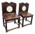 Antique Rosewood Chairs + Round Stone Inserts Side Chairs, Pair. For Sale