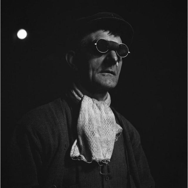 Wartime Steel Industry A worker at a steel foundry in the UK during World War II, April 1941. (Photo by Horace...