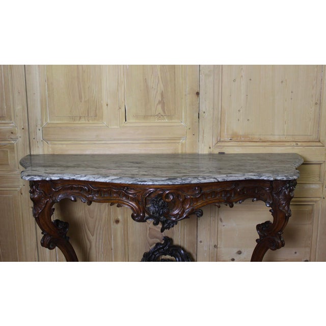 Large Louis XV Walnut Console Table, 19th Century For Sale - Image 3 of 13